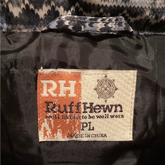 Ruff Hewn‎ Puffer Vest Women Petite Large Gray Fair Isle Print Full Zip Hiking - Picture 4 of 8